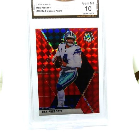 2020 Mosaic Dak Presott # 58 Red Mosaic GMA 10 - Picture 1 of 2